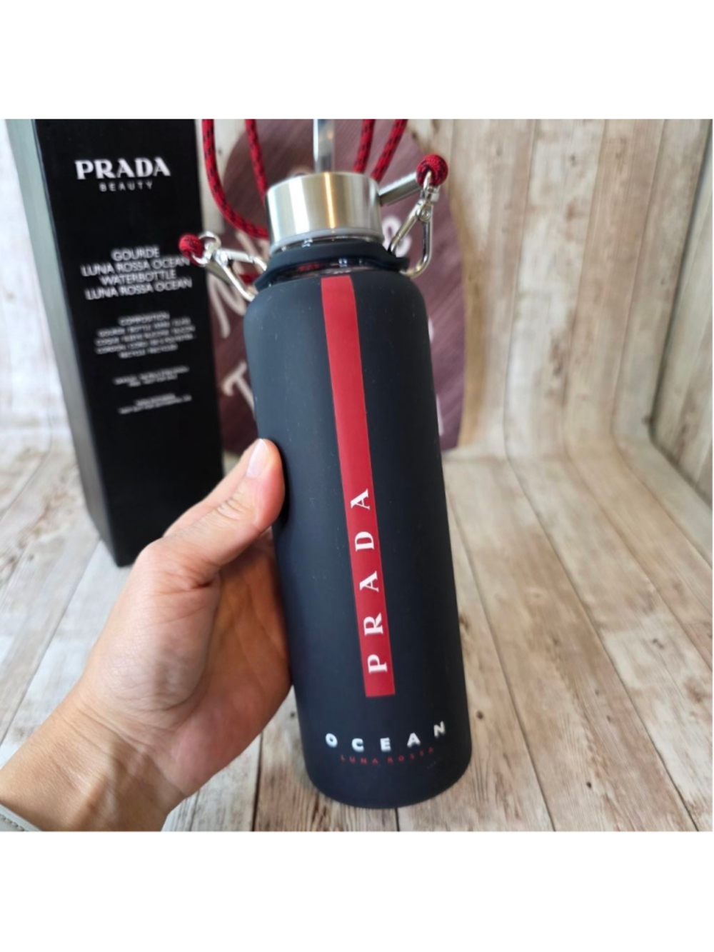 Unisex Prada Water Bottle Black